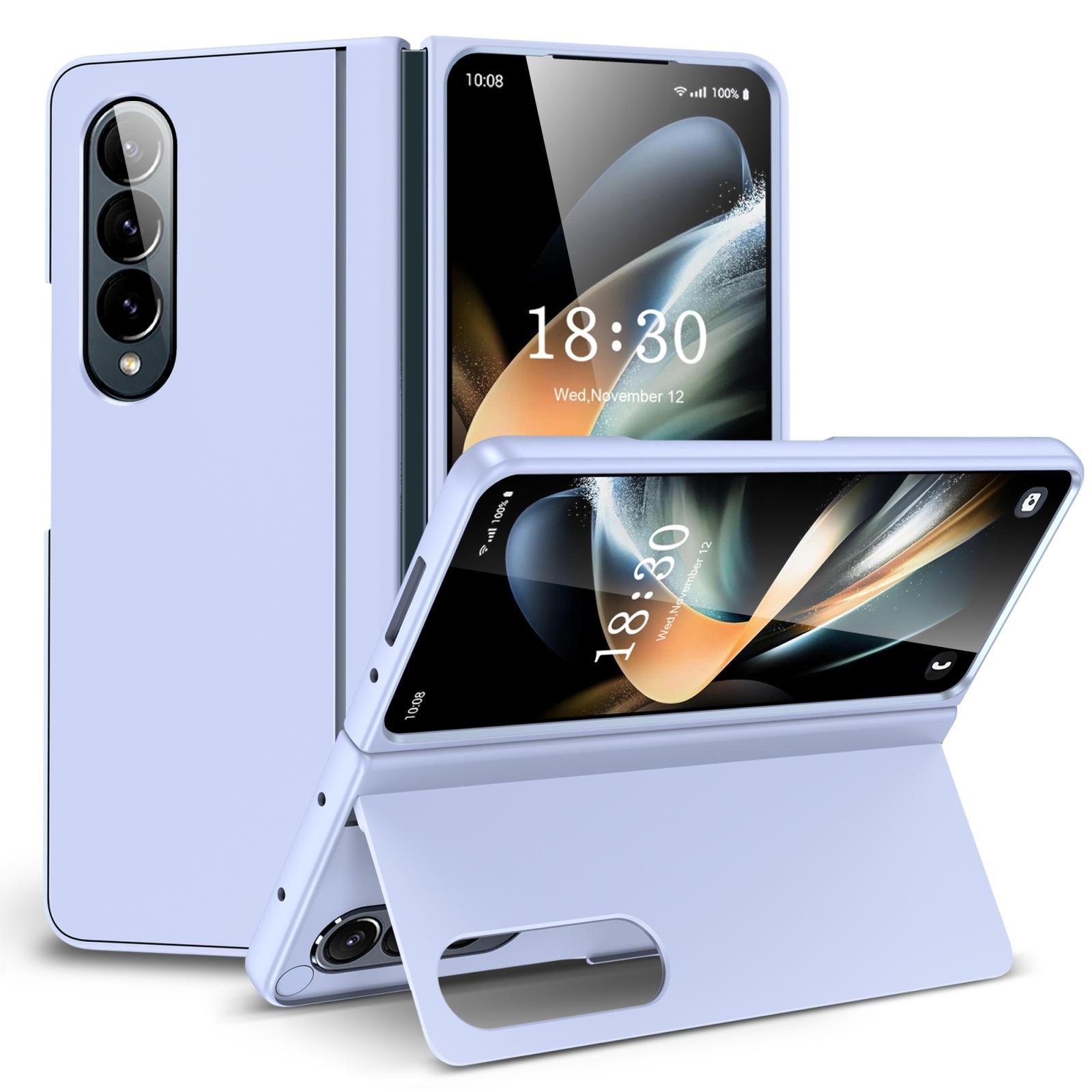 V562-D109577400ADE-202503211351-00 For Samsung Galaxy Z Fold4 5G Foldable Phone Case With Holder - Full Coverage - Light Purple - Image 1