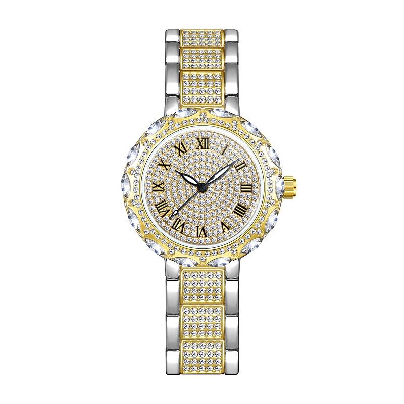 V562-D1096252060DBT-202504181121-00 Diamond Chain Watch for Women - Elegant and Timeless - Silver Golden - Image 1