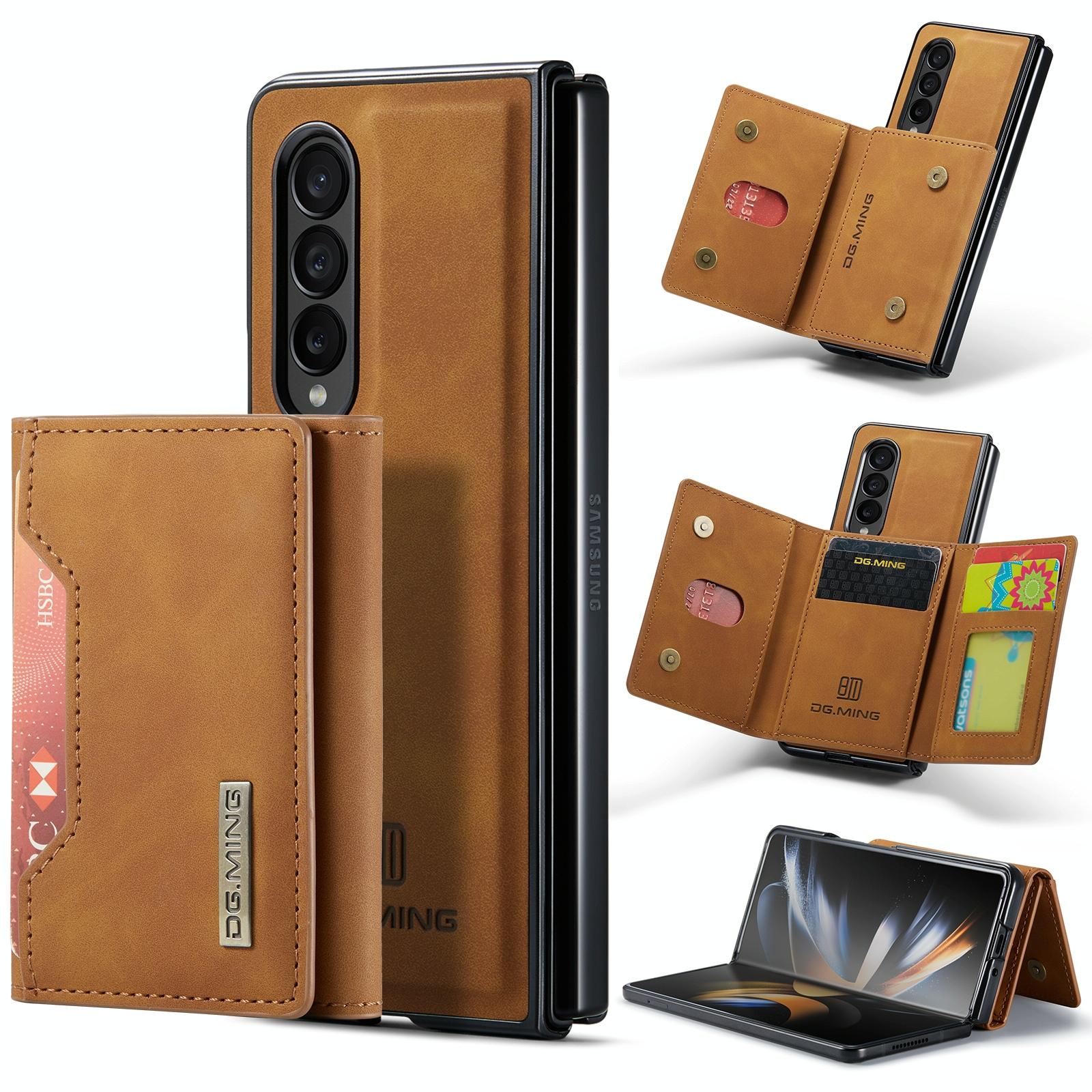 V562-D202216300ADE-202503211505-00 For Samsung Galaxy Z Fold4 5G Multi-Card Phone Case - Fits Dg.Ming M2 Series - Brown - Image 1
