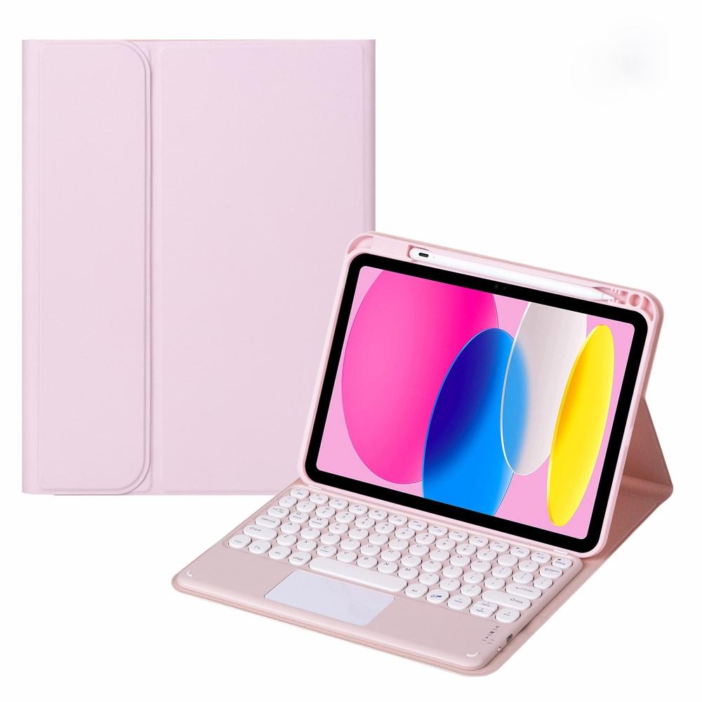 V562-E101920400ADE-202504291942-00 2022 Ipad 10.9 Touch Keyboard Leather Case With Pen Slot - Pink - Image 1