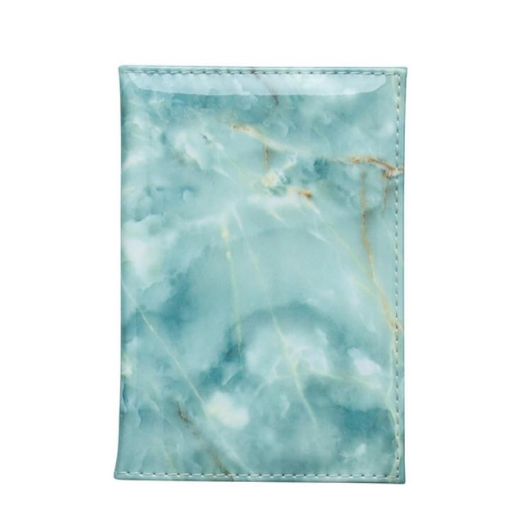V562-E1019252240DBT-202503281952-00 Waterproof Marble Passport & Ticket Holder Colorful Design - Aqua Blue - Image 1