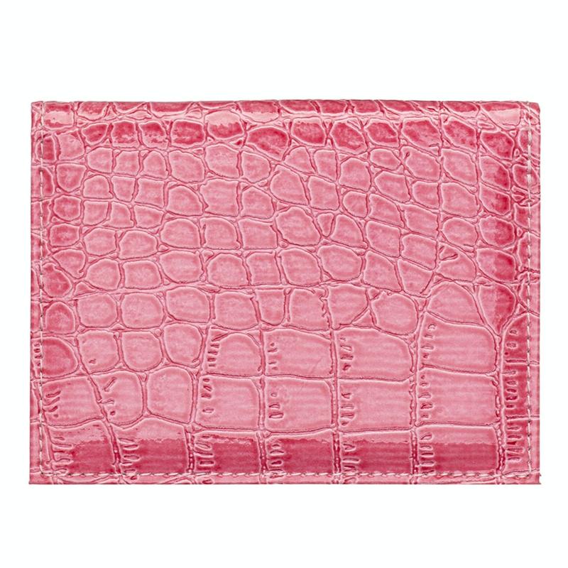 V562-E1034421950DBT-202503280210-00 Pu Crocodile Pattern Card Holder Fits Cdc Documents - Pink - Image 1