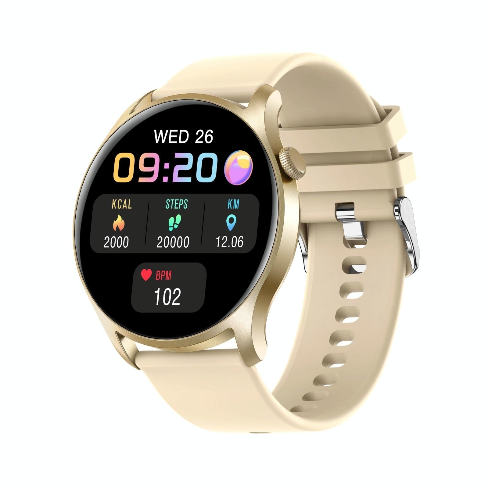 V562-E104041300ADE-202504252216-00 Smart Wristband With Sleep And Heart Monitoring - Gold - Image 1