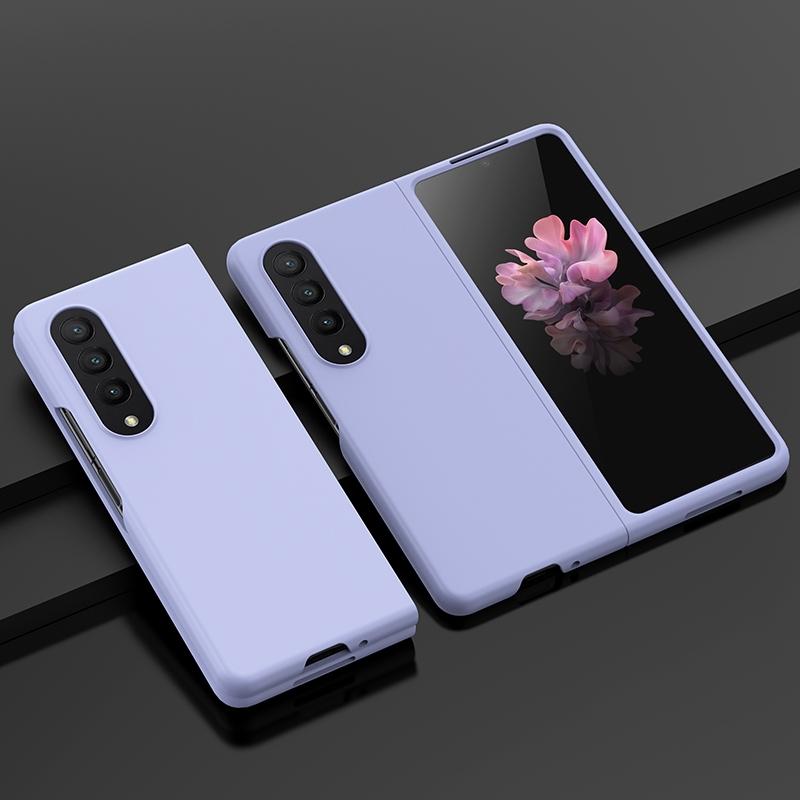 V562-E205451300ADE-202504292035-00 For Samsung Galaxy z Fold4 5G Smooth Skin Phone Case with Big Hole Fuel Injection - Purple - Image 1