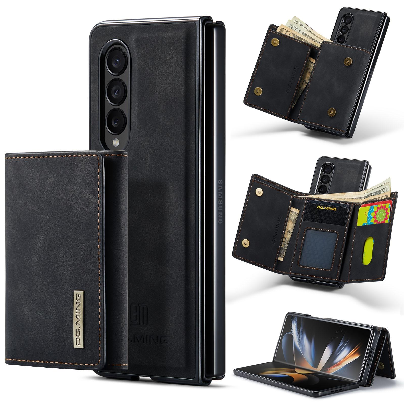 V562-E209116300ADE-202505291325-00 For Samsung Galaxy Z Fold4 5G Wallet Case - 3 Fold Multi Card Holder - Black - Image 1