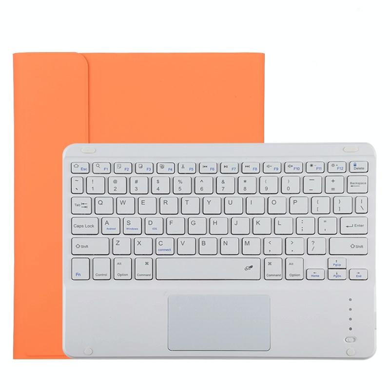 V562-E2415ORPI-202504291841-00 Bluetooth Tablet Case For Ipad Pro 11 With Touchpad & Pen Slot - Detachable Microfiber Leather - Orange - Image 1