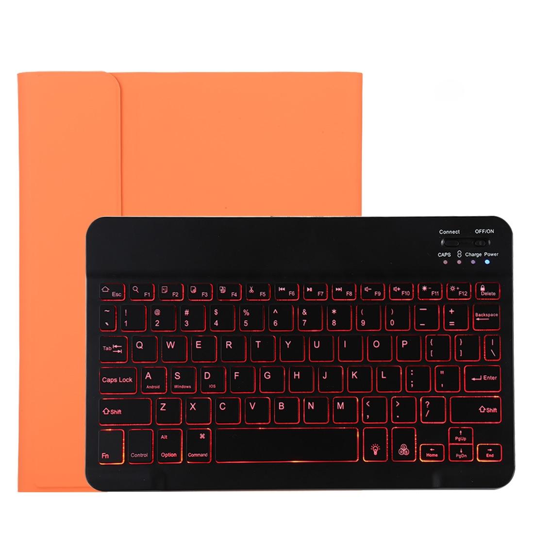 V562-E3515ORPI-202504291841-00 Bluetooth Tablet Case For Ipad Pro 11 With Detachable Microfiber Leather Backlight Pen Slot & Holder - Orange - Image 1