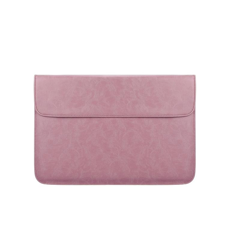 V562-F0010BL-202504021941-00 Horizontal Magnetic Leather Laptop Inner Bag - Invisible Buckle - Pink - Image 1