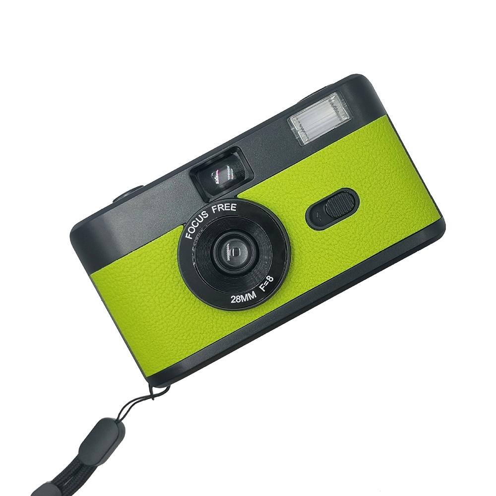 V562-F1055123060DBT-202502241420-00 Retro Manual Reusable Film Camera for Kids - no Film - Black + Grass Green - Image 1