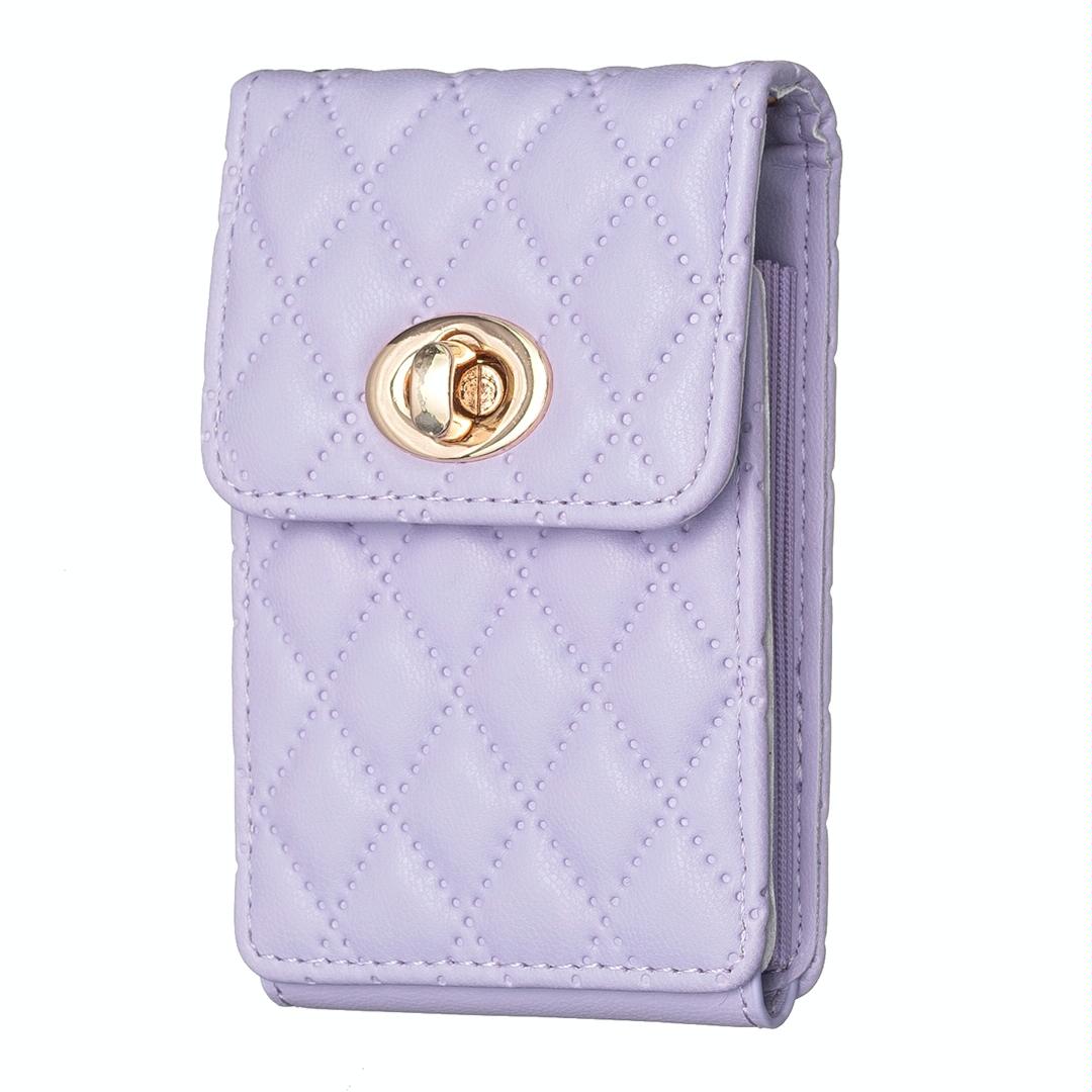 V562-G107339400ADE-202503281915-00 Vertical Card Bag With Metal Buckle For Mobile Phones - Purple - Image 1