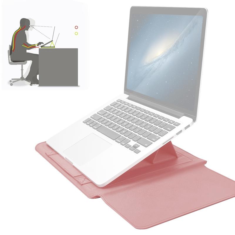 V562-GR0901CBM-202504251832-00 Universal Waterproof Laptop Bag Set With Handle Stand Pen Holder Winders Mouse & Charger Bags - Rose Gold - Image 1