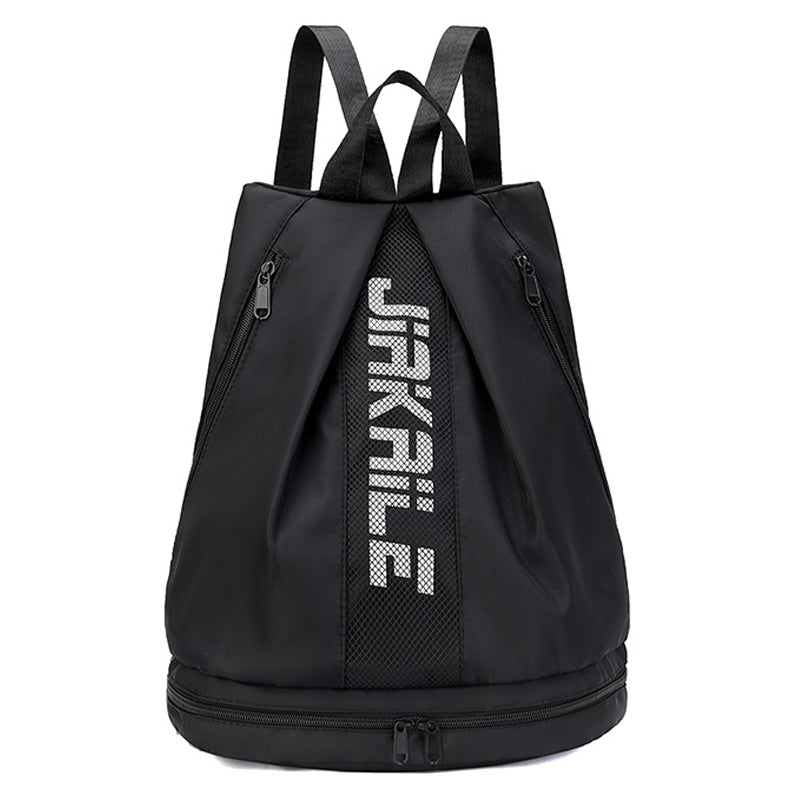 V562-GU23-J640BLACK-202503261940-00 Vibe Geeks Water Resistantion Sports Backpack Gym Bag with Shoes Compartment - Black - Image 1