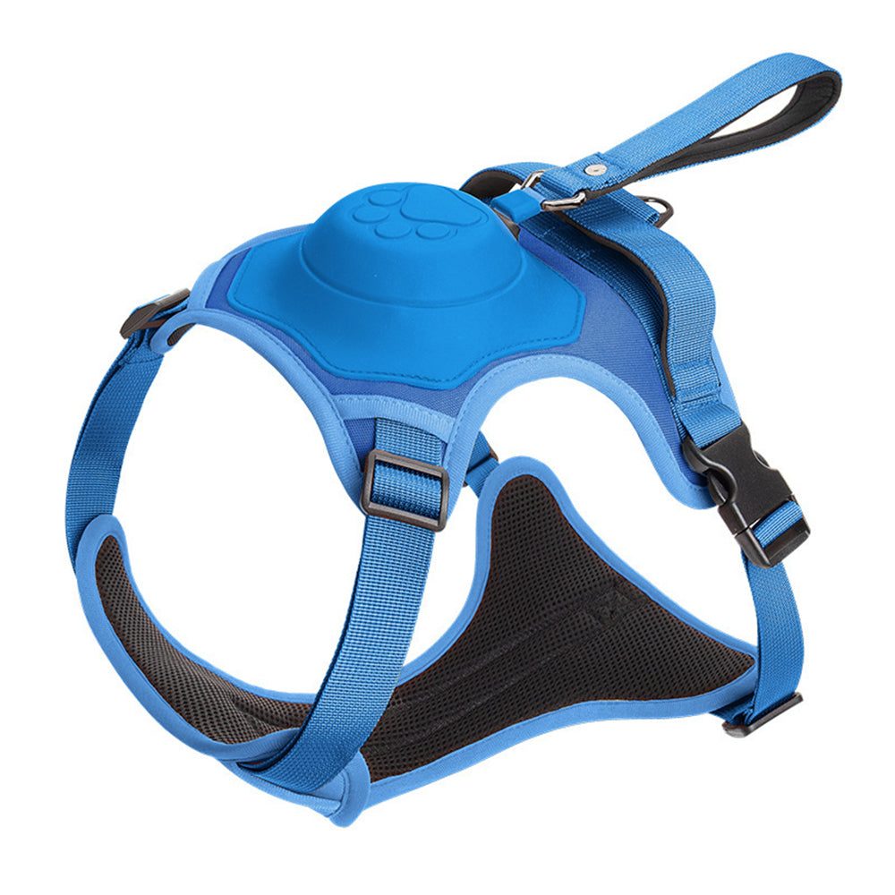 V562-GU23-TA135BLUEM-202503261926-00 Vibe Geeks Ultimate 2-in-1 Reflective No-pull Dog Harness with Retractable Leash and Control Handle - Blue - M - Image 1