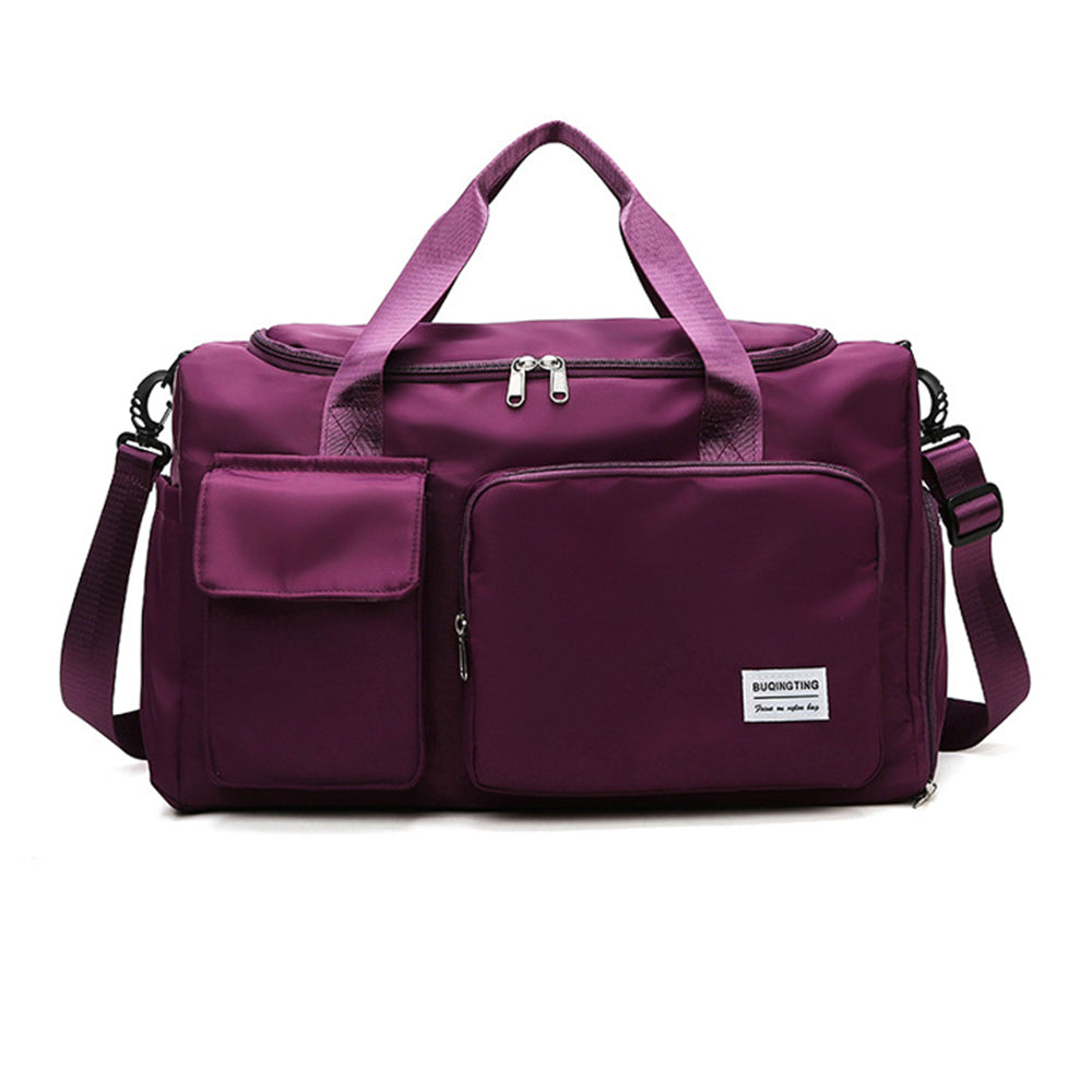 V562-GU24-JA437PURPLE-202503261937-00 Vibe Geeks Waterproof and Lightweight Zipper Sports Gym Bag with Shoe Compartment - Purple - Image 1