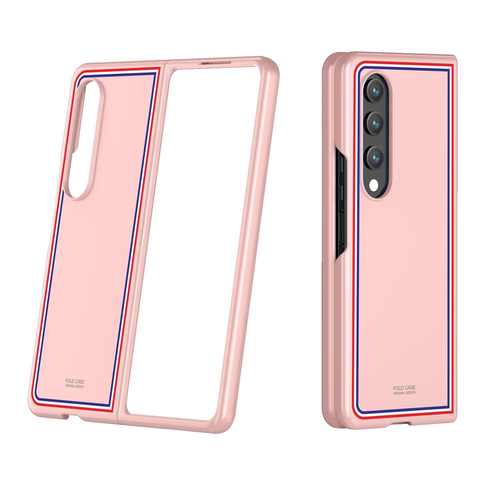 V562-H104284300ADE-202503211336-00 For Samsung Galaxy Z Fold4 5G Frosted Skin Case - Slim & Stylish - Checkered Pink - Image 1
