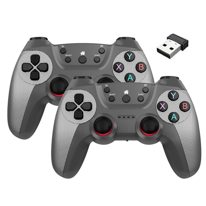 V562-H1072953060DBT-202505201337-00 2.4g Wireless Controller for Pc Linux Android Tvbox - Supports Dual Connection - Elegant Silver - Image 1
