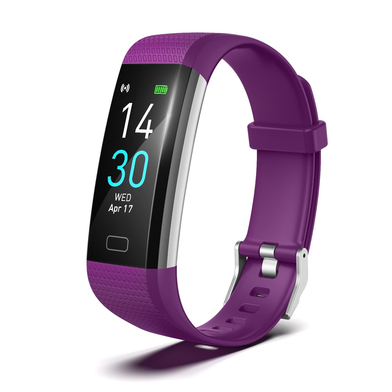 V562-I101672600ADE-223880-00 Waterproof Fitness Tracker Watch With Heart Rate Monitor - Purple - Image 1