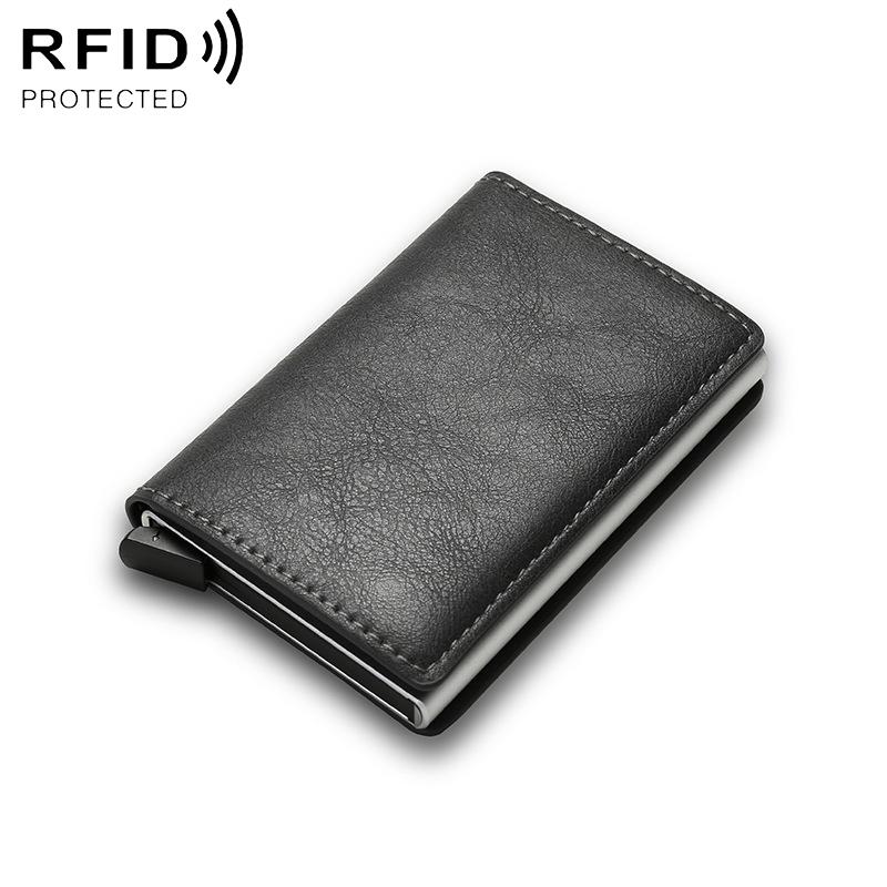 V562-I108527300ADE-202506201712-00 Carbon Fiber Rfid Wallet for Men - Dark Grey - Image 1