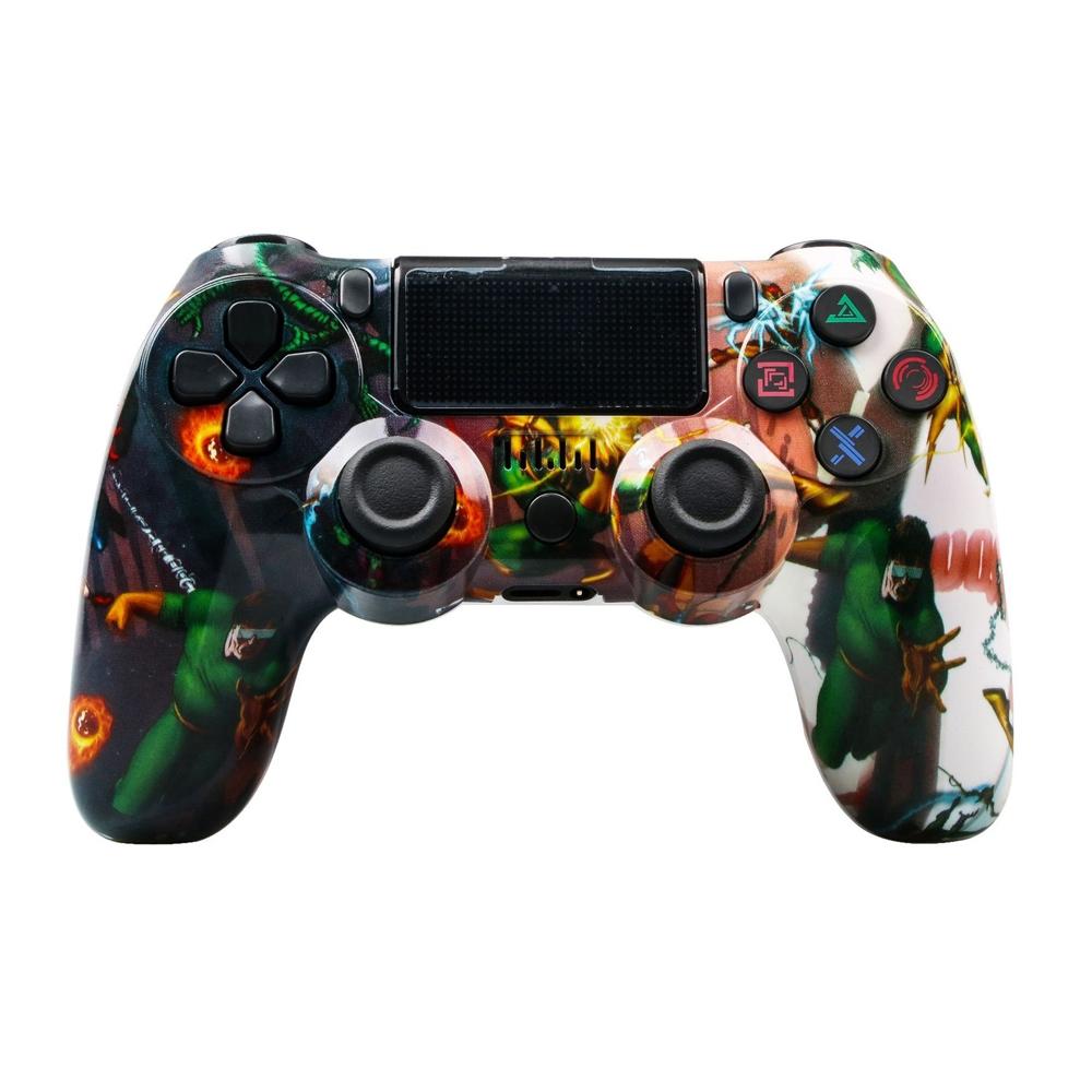 V562-K1025163060DBT-202503201931-00 Wireless Bluetooth Game Controller for Ps4 with Dual Vibration and Light Strip - Hulk - Image 1
