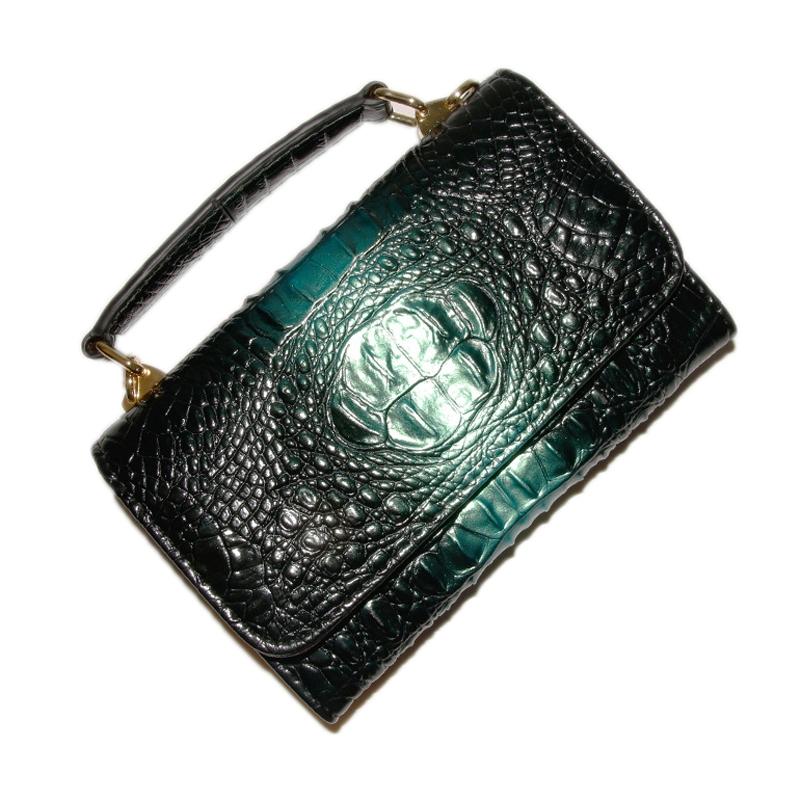 V562-L1059823060DBT-202504251606-00 Versatile Lady Crossbody Wrist Bag - Multi-functional - Crocodile Head Green - Image 1