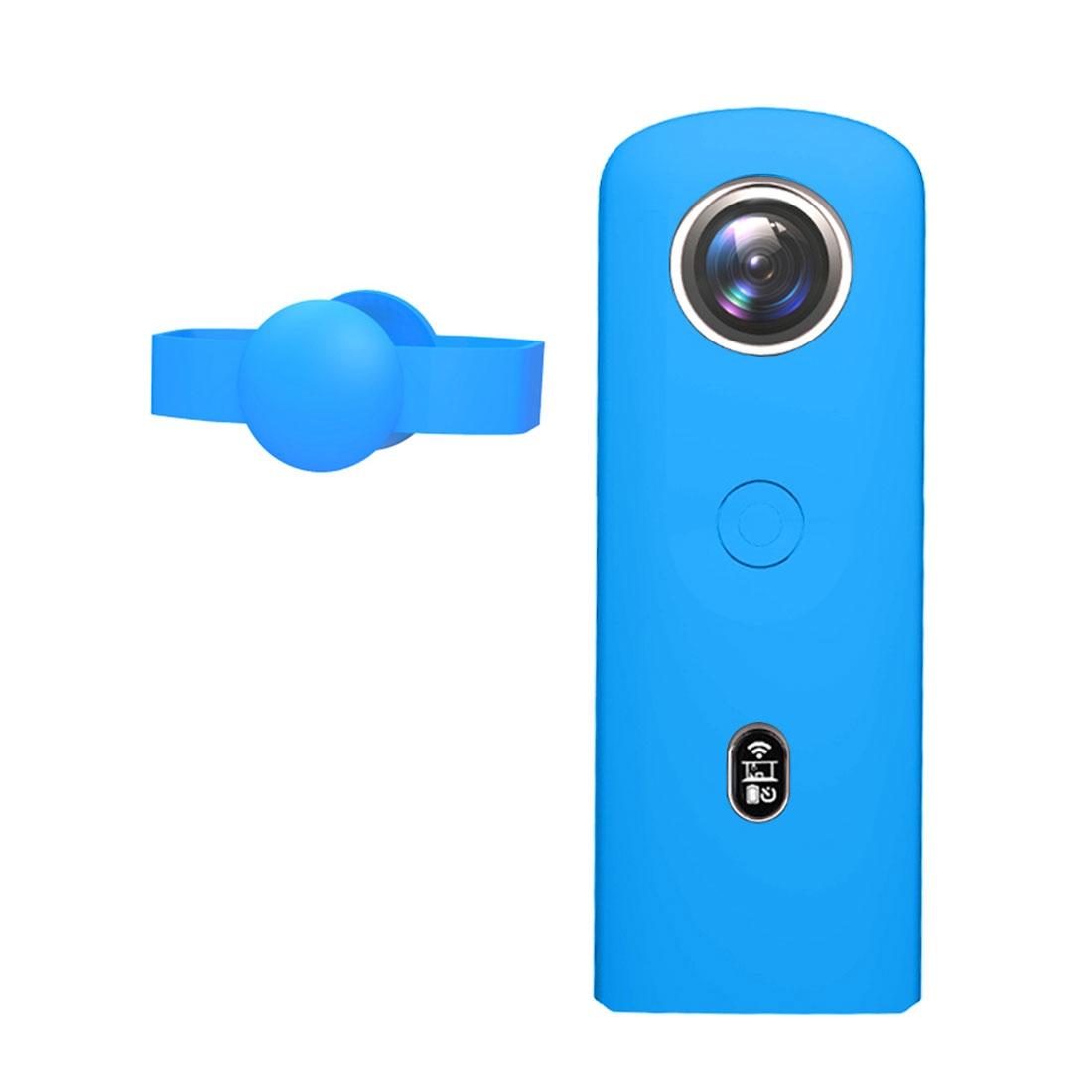 V562-L585UP-219381-00 360 Camera Silicone Case with Lens Cover for Ricoh Theta Sc2 - Blue - Image 1