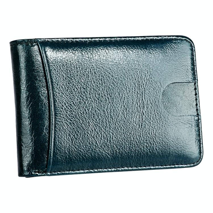 V562-L7165BCC-202504021916-00 Leather Rfid Billfold Wallet - Mini Size - Blue - Image 1