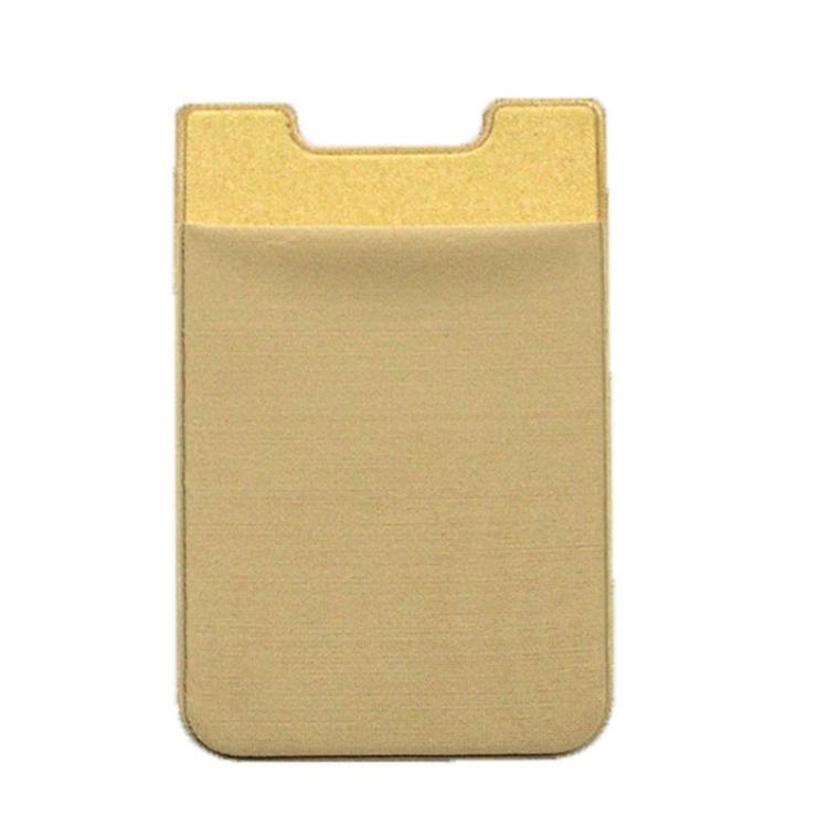 V562-M1035535850DBT-202503280247-00 Lycra Phone Card Holder Stretch Back Sticker Wallet For Cards Bus Pass Bank Fits Most Phones - Gold - Image 1