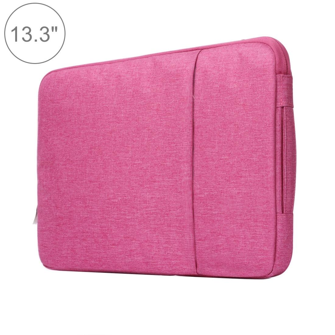V562-M1101BL-202504251825-00 Universal Denim Laptop Bag for 13.3 Notebooks - Fits Macbook Air / Pro - Portable & Stylish - 35.5x26.5x2cm - Magenta - Image 1