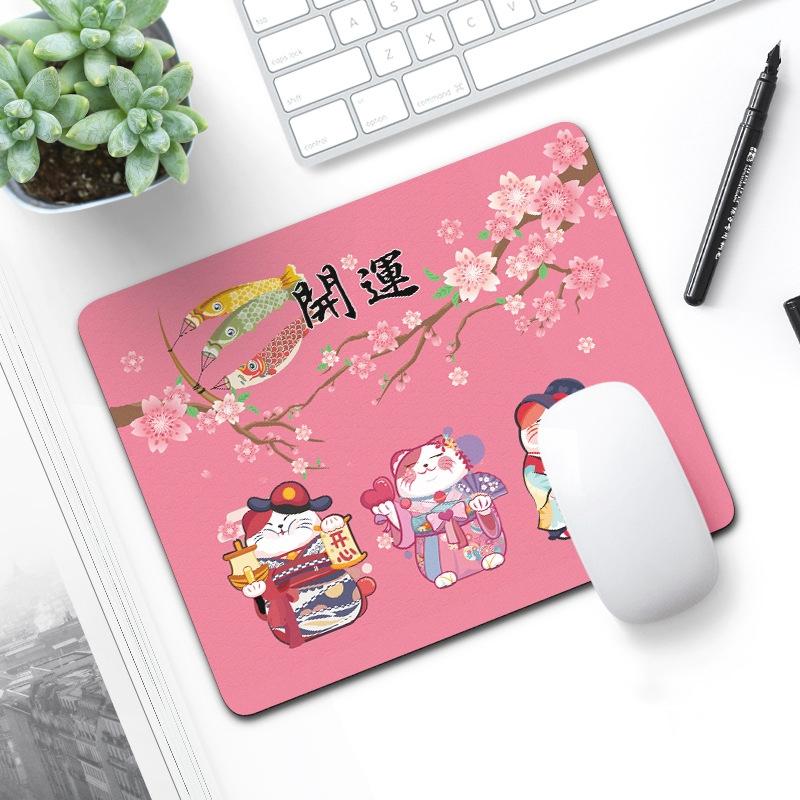 V562-P1000802750DBT-202505261227-00 6 Piece Non Slip Mouse Pad Set 21 X 26Cm Thick Rubber Anti Skid Durable - Cherry Cat - Image 1