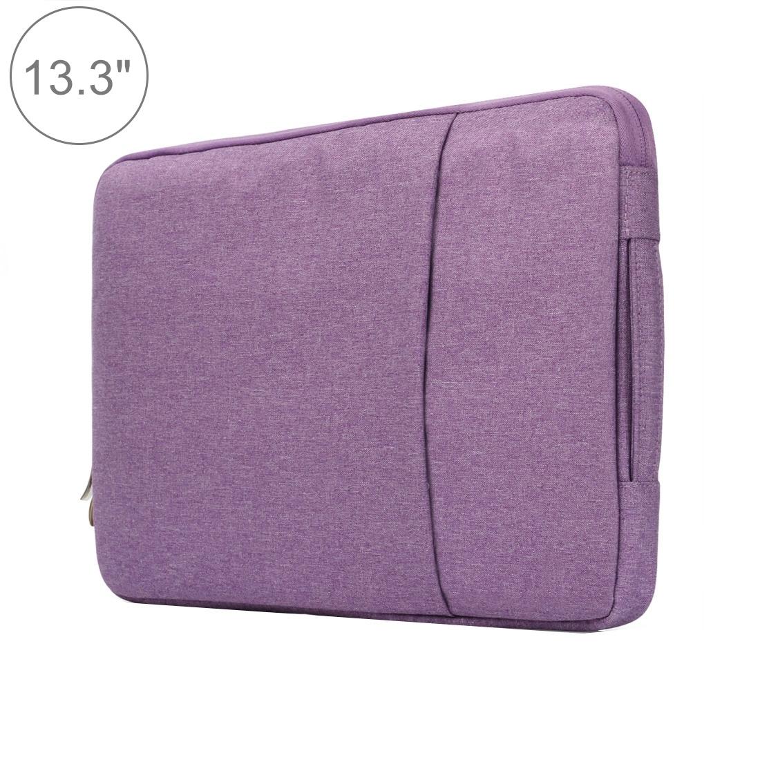 V562-P1101BL-202504251825-00 Universal Denim Laptop Bag for 13.3 Notebooks - Fits Macbook Air / Pro - Portable & Stylish - 35.5x26.5x2cm - Purple - Image 1