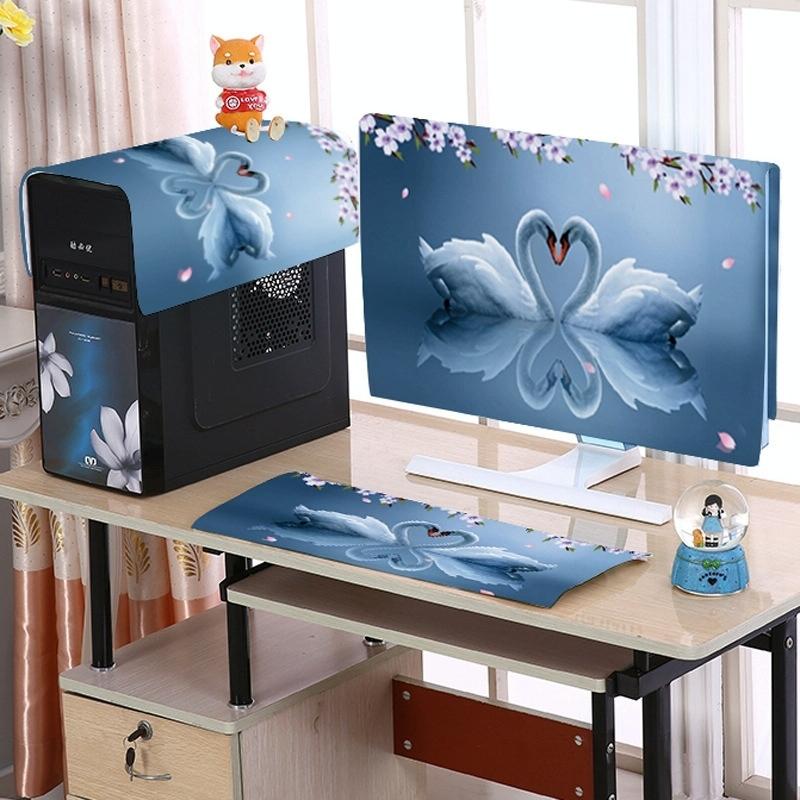 V562-R204098100ADE-202502272045-00 22 Desktop Computer Lcd Monitor Dust-proof Cover - Cloth Material - Lovers Swan - Image 1