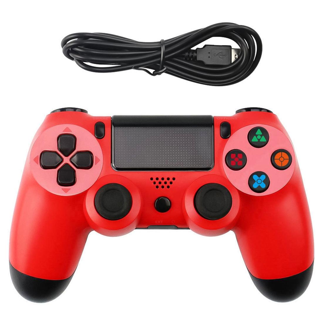 V562-R3701TN-202504181922-00 Ps4 Wired Gamepad with Snowflake Button Design - Red - Image 1
