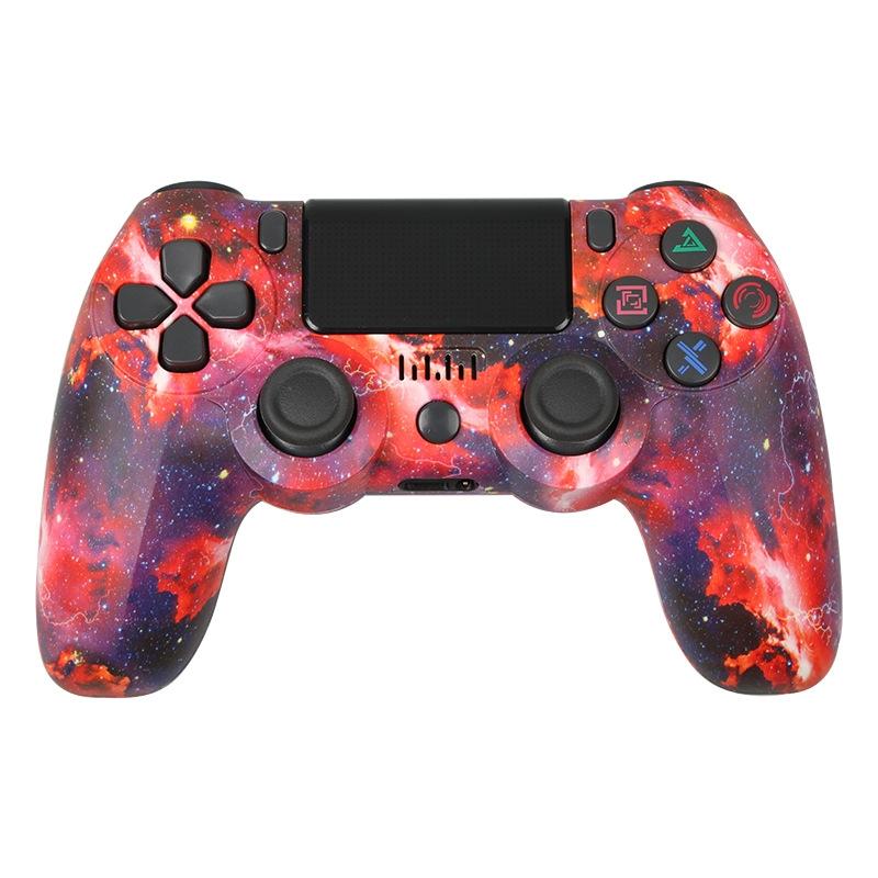 V562-S1025163060DBT-202503201931-00 Wireless Bluetooth Game Controller for Ps4 with Dual Vibration and Light Strip - Star Red - Image 1