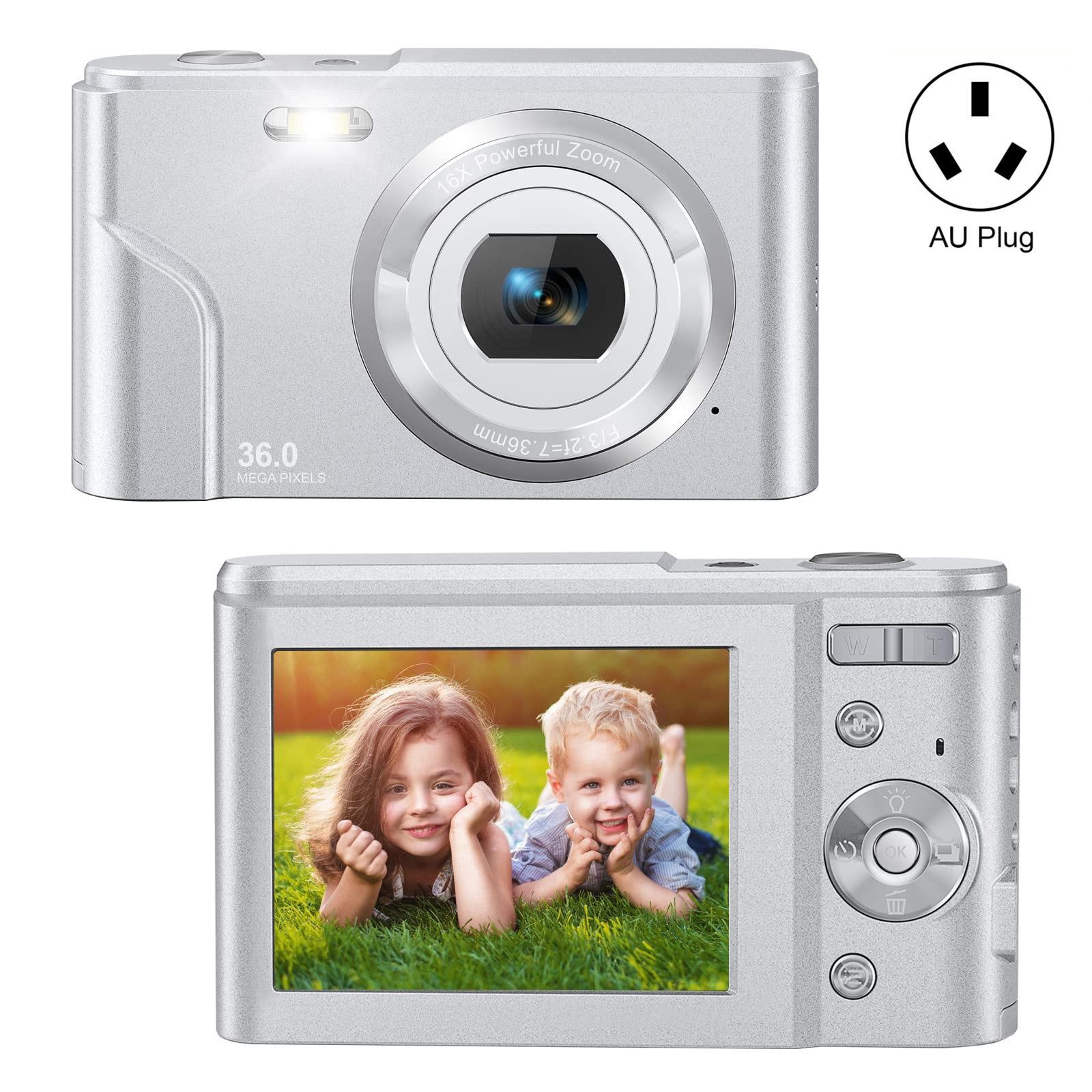 V562-S1371ACD-202502241340-00 36mp 2.7k Full Hd Digital Camera with 16x Zoom for Children - 2.4 Inch Screen - Silver - Image 1