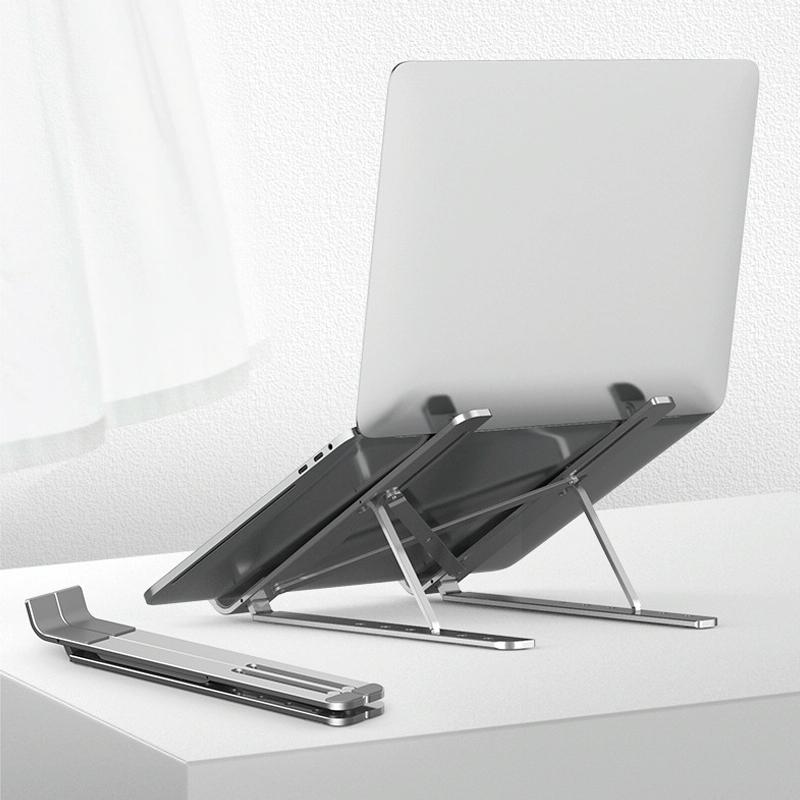 V562-S2268CP-202506271223-00 Adjustable Laptop Stand - Portable Folding Height Increase Heat Dissipation - Silver - Image 1