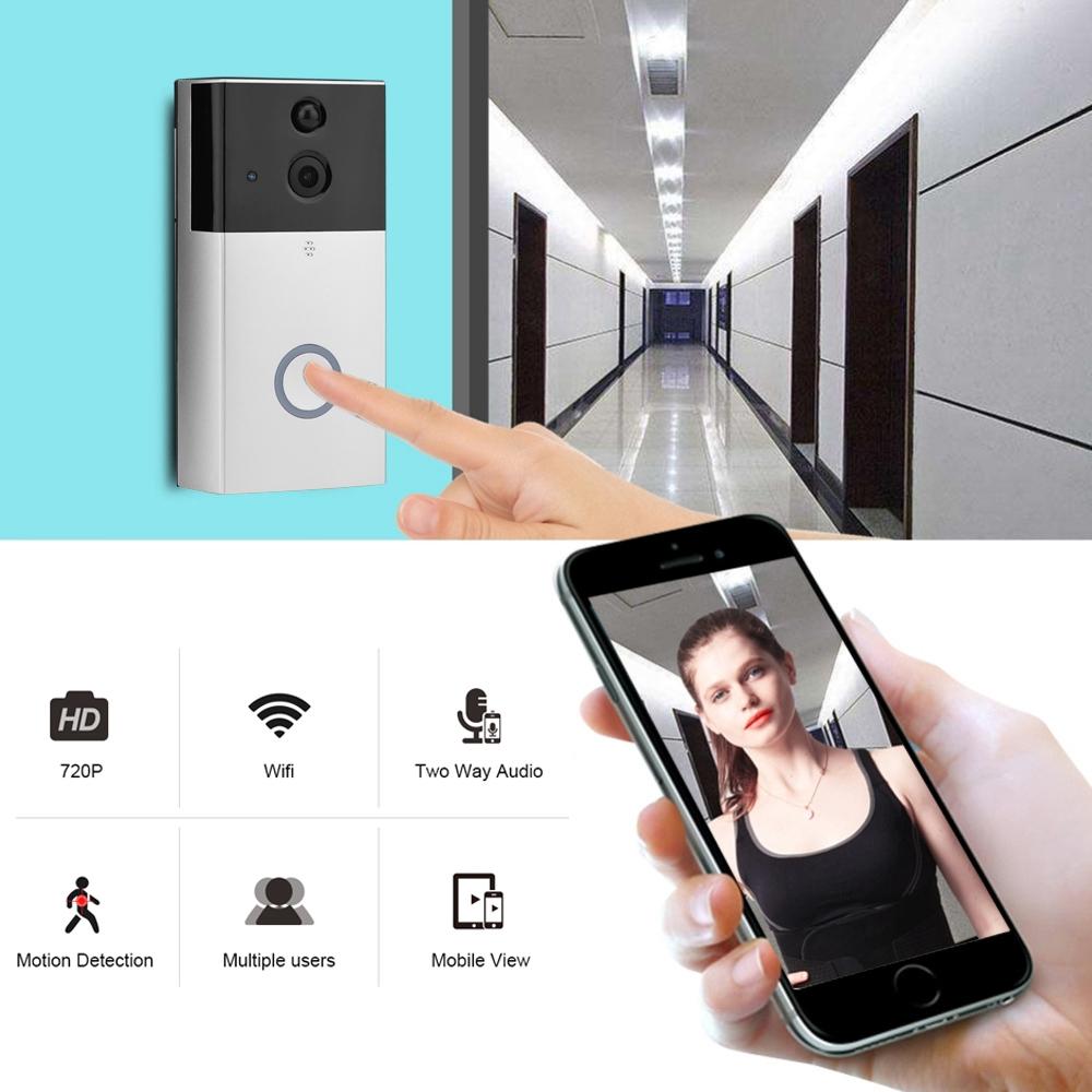 V562-S8200DW-202503042001-00 Smart Wifi Video Doorbell With Night Vision & Motion Detection - Silver - Image 1