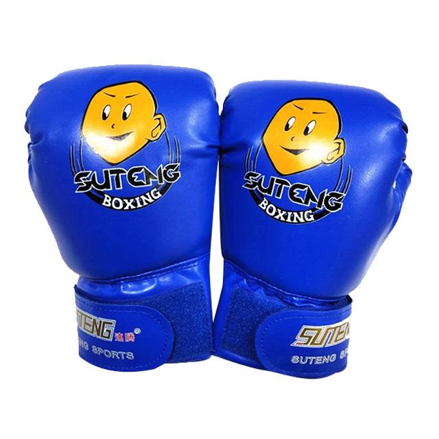 V562-TW2156GO-202503072126-00 Children'S Cartoon Boxing Gloves - Pu Leather - Cartoon White + Baby Blue - Image 1