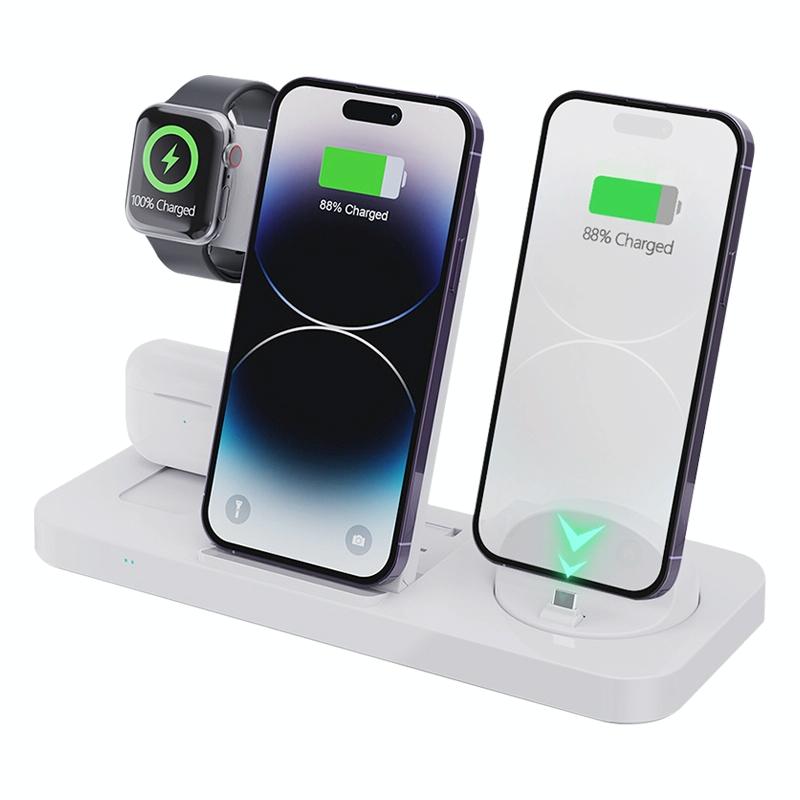 V562-W4631G8PI-202504212041-00 6 In 1 Foldable Vertical Wireless Charger - White - Image 1