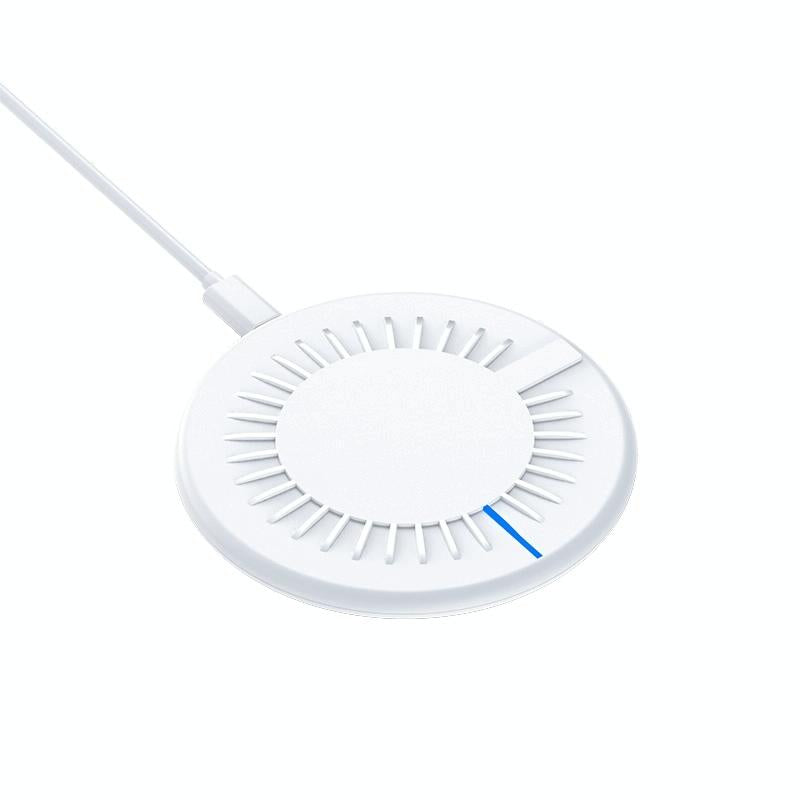 V562-W9390G8PI-202504212015-00 15W Round Wireless Fast Charger 964 Shape - White - Image 1