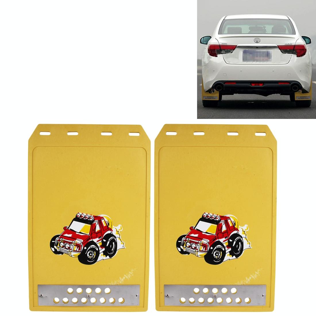 V562-Y5150SMC-202502260845-00 Premium Heavy Duty Molded Splash Front And Rear Mud Flaps Fender Guard Medium Size Random Pattern Delivery - Yellow - Image 1