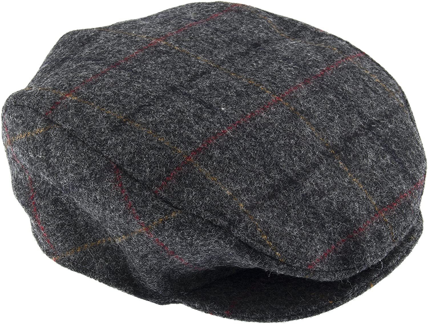 V563-1-3038-CHARCOAL-M-174536-00 DENTS Abraham Moon Tweed Flat Cap Wool Ivy Hat Driving Cabbie Quilted 1-3038 - Charcoal - Medium - Image 1