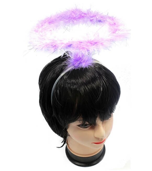 V563-10010-05-184824-00 ANGEL HEADBAND Fairy Halo Hair Hoop Costume Dress Up Party - Violet Purple - Image 1