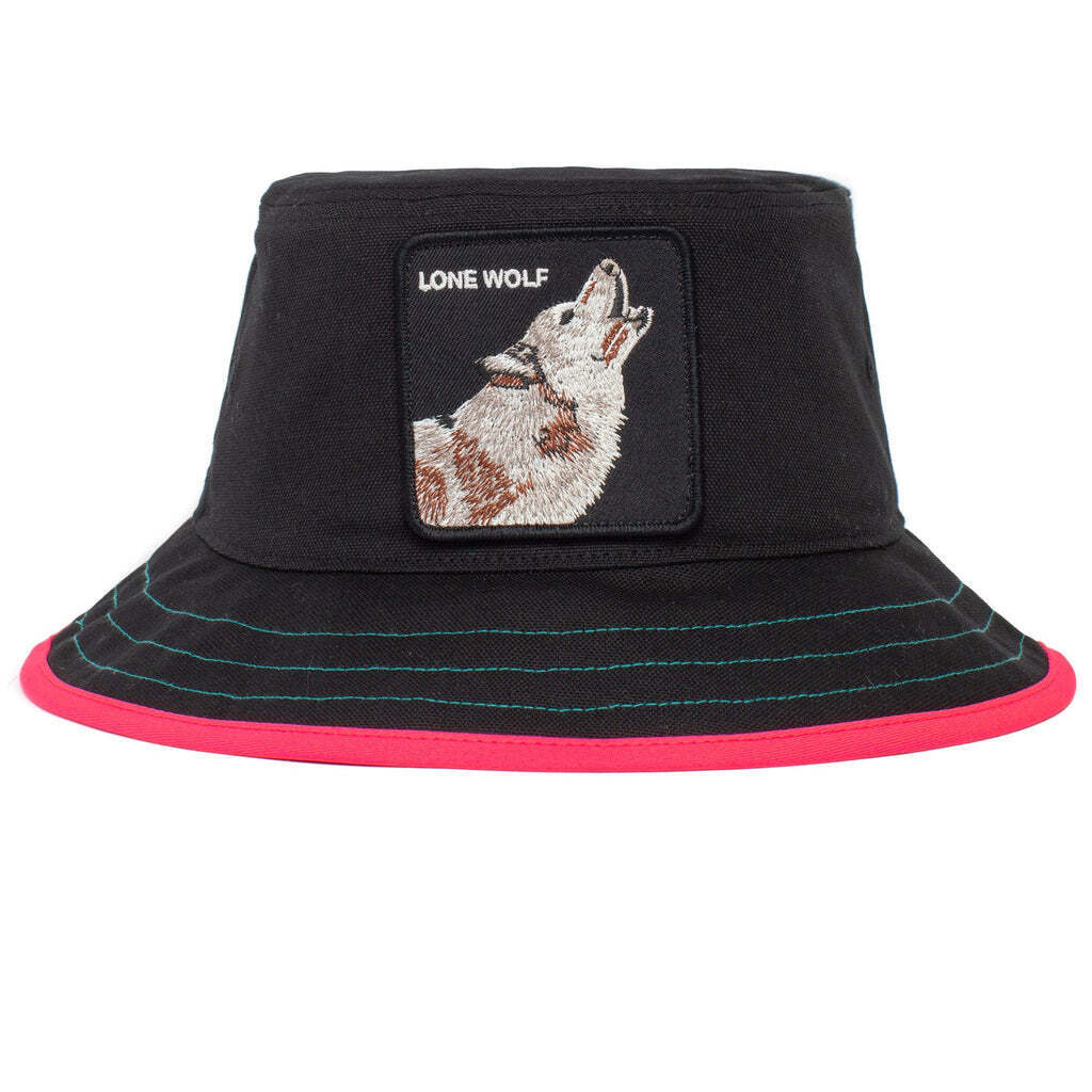 V563-105-0006-BLACK-M-202503110915-00 Goorin Bros Costa Lobo Bucket Hat 100% Cotton Animal Series - Black - M - Image 1