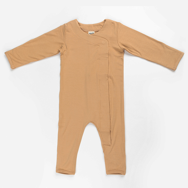 V563-111004032-202503051218-00 Ponchik Babies + Kids Magnetic Bamboo Body Suit - Toffee - 6-12m - Image 1