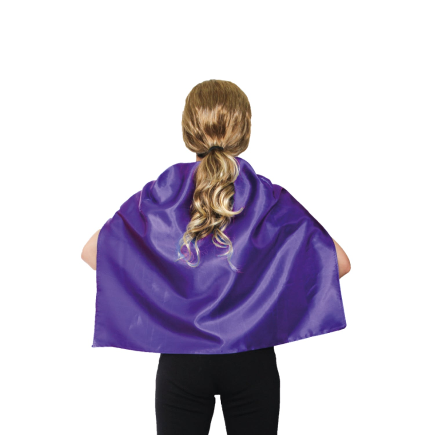 V563-12181-PURPLE-202507251130-00 SHORT CAPE Kids Childrens Party Costume Vampire Coat School Team Colours - Purple - Image 1