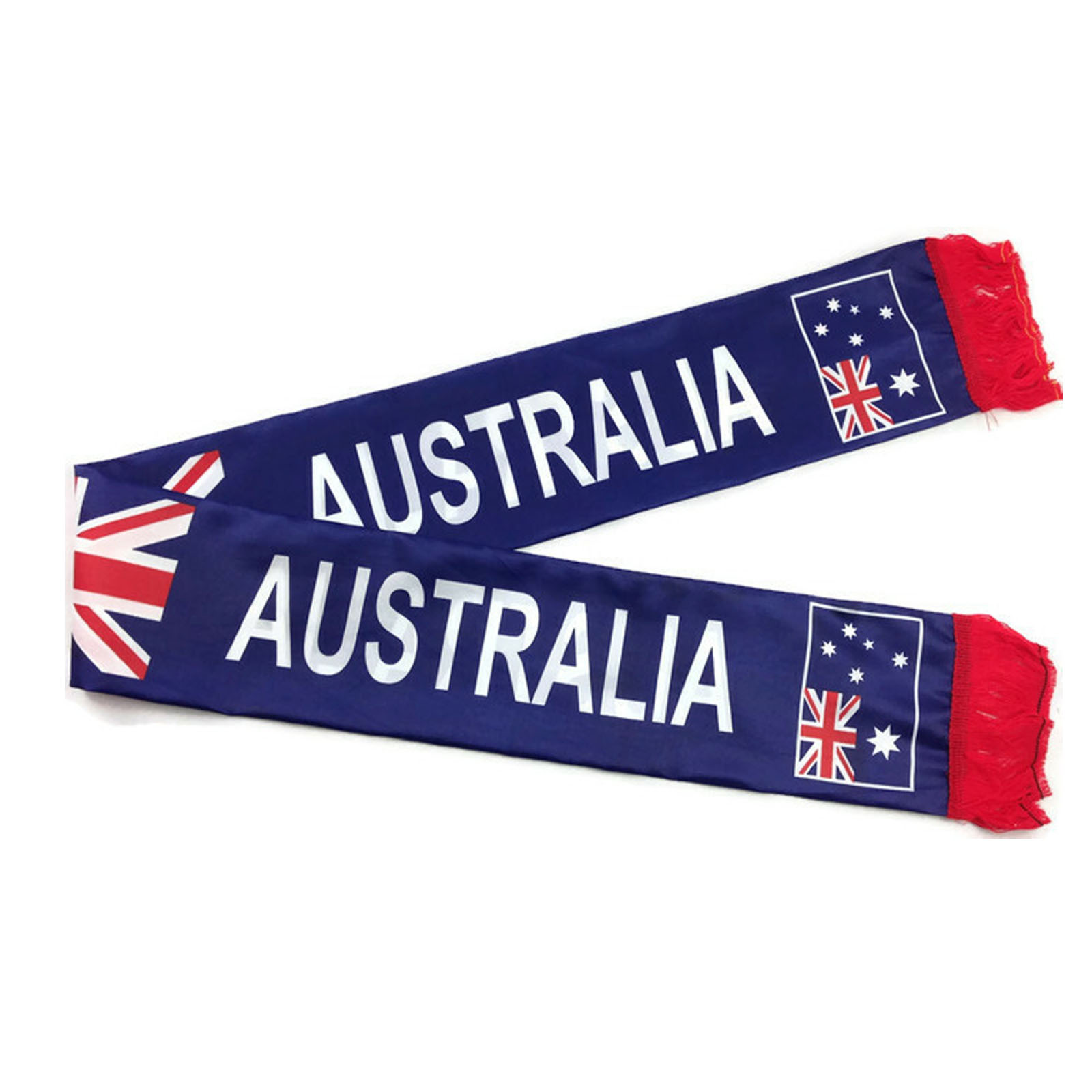 V563-13269-184379-00 Australian National Flag SCARF Australia Day Costume Party w Fringe Souvenir - Image 1