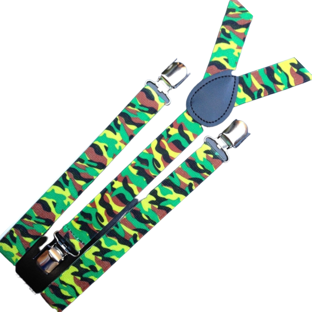 V563-19210-17-202505071425-00 Army Camouflage Mens Suspenders Braces Adjustable Strong Clip On Camo - Image 1
