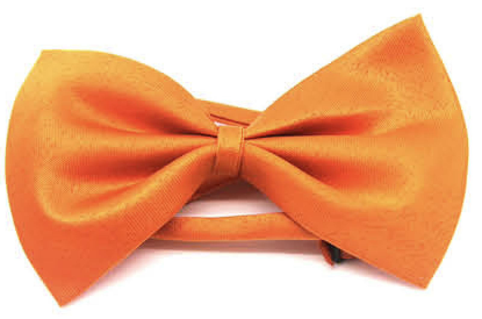 V563-19410-ORNG-185153-00 Mens BOW TIE Wedding Tuxedo Formal Bestman Necktie Classic Plain Party - Orange - Image 1