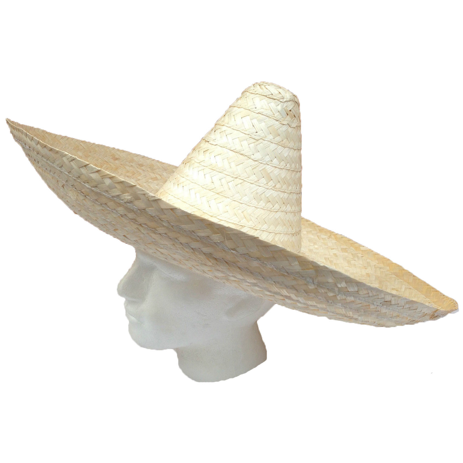 V563-21580-BEIGE-1PC-184389-00 Mexican SOMBRERO Beige Fancy Dress Straw Party Costume Hat Cap Spanish - Image 1