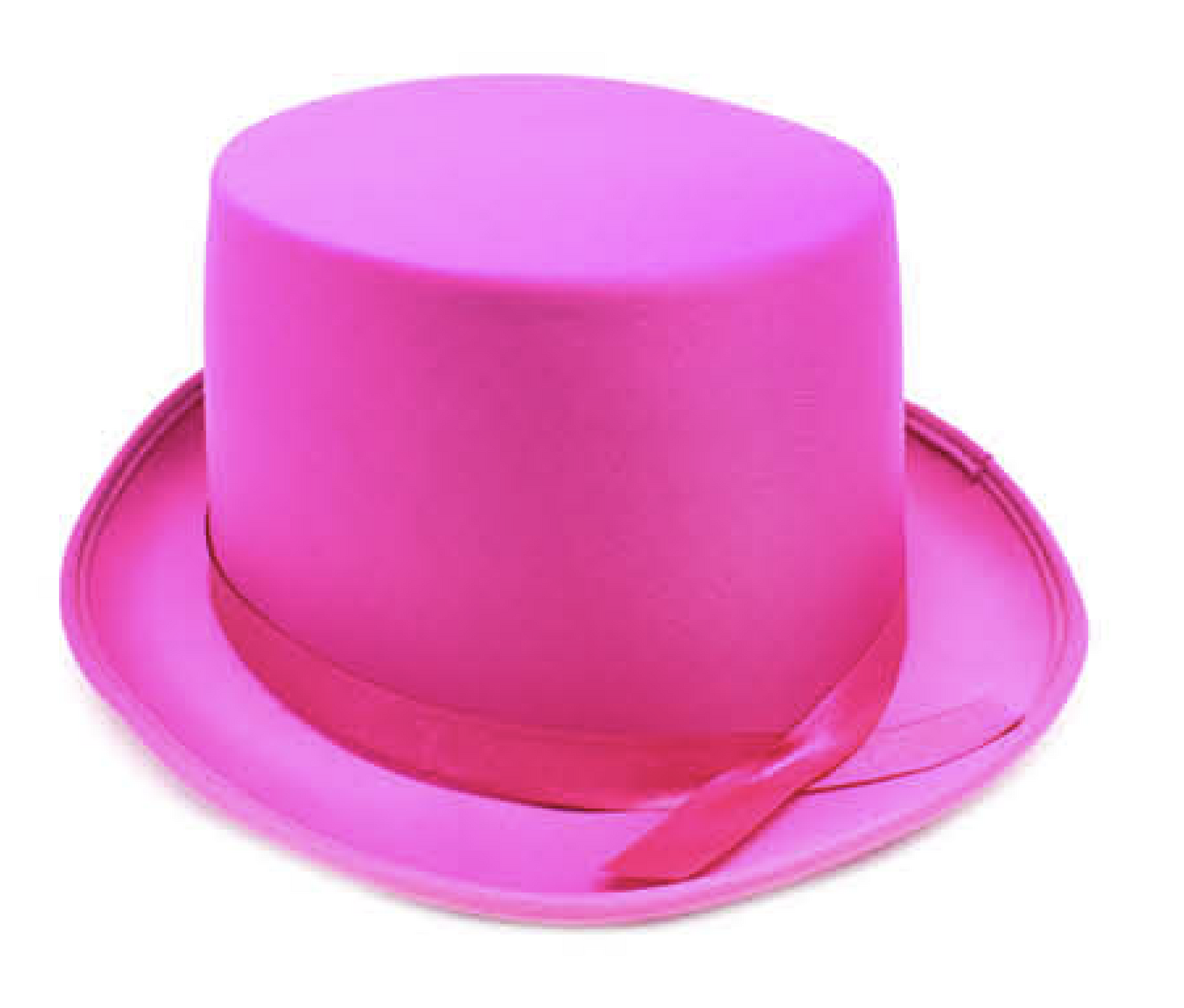 V563-21995-HTPNK-202503051530-00 SATIN TOP HAT Costume Party Cap Fancy Dress Trilby Fedora One Size - Hot Pink - Image 1